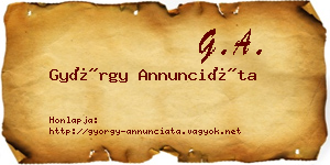 György Annunciáta névjegykártya